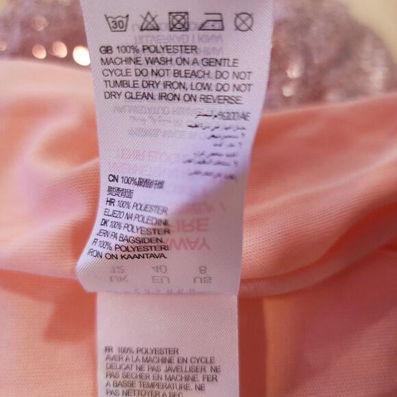 NWT Club London Pink A-Line Sequin Pleated Midi Skirt Party Preppy Glam SZ 8 - Picture 9 of 12